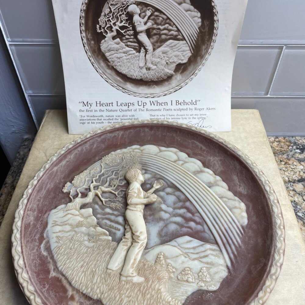 "My Heart Leaps 1st Nature Quartet Romantic Poets Series Incolay Stone Plate